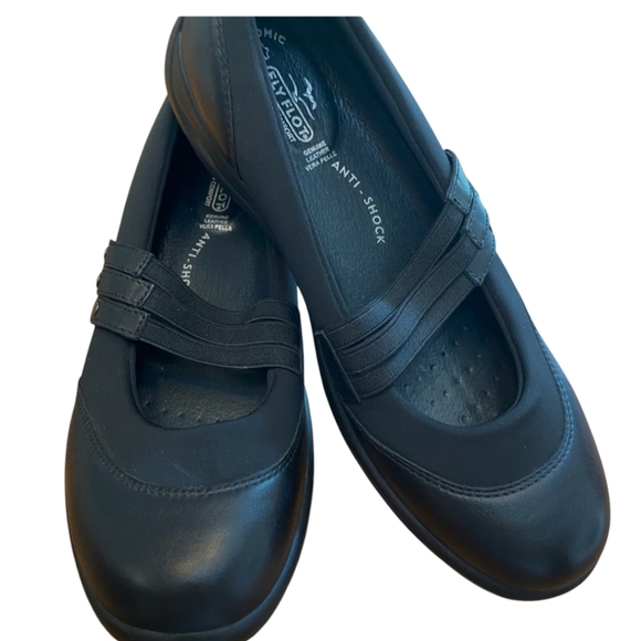 Fly Flot shoes black Savina Mary Jane slip on shoes, genuine leather - Picture 1 of 15